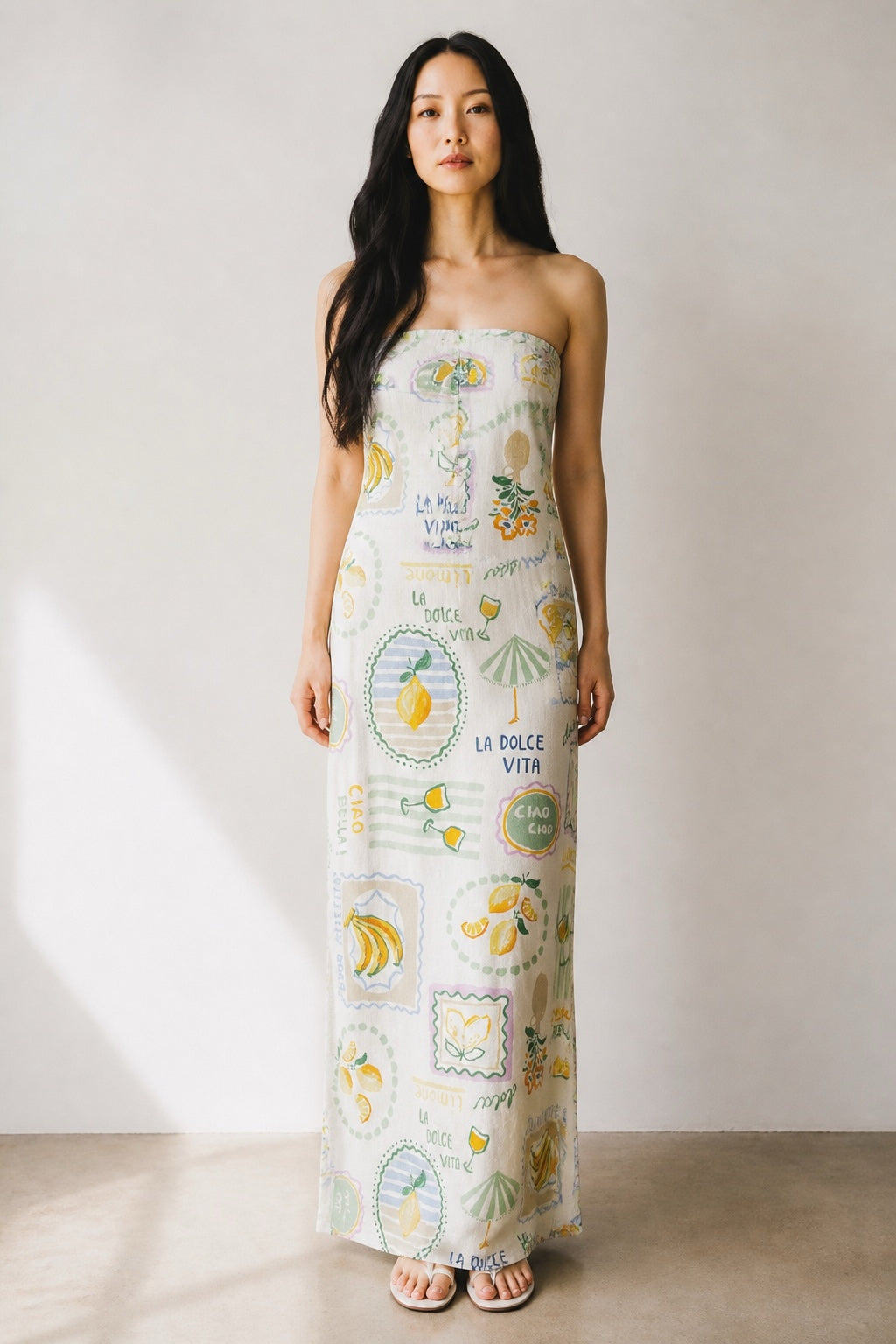 ANTHROPOLOGIE PAPER HEART LA DOLCE VITA LINEN BLEND STRAPLESS MIDI DRESS SIZE L – WEARHOUSE CONSIGNMENT
