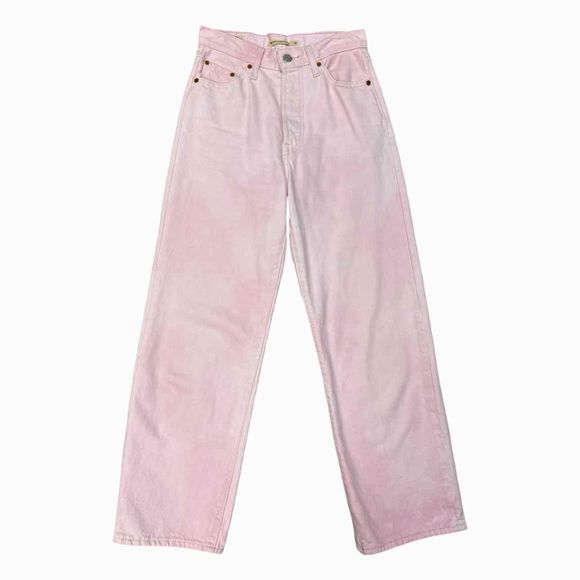 LEVIS RIBCAGE STRAIGHT ANKLE LIGHT PINK JEANS SIZE 26