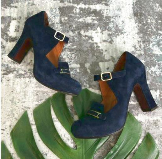 CHIE MIHARA VINTAGE INSPIRED SUEDE MARY JANE HEELS SIZE 35