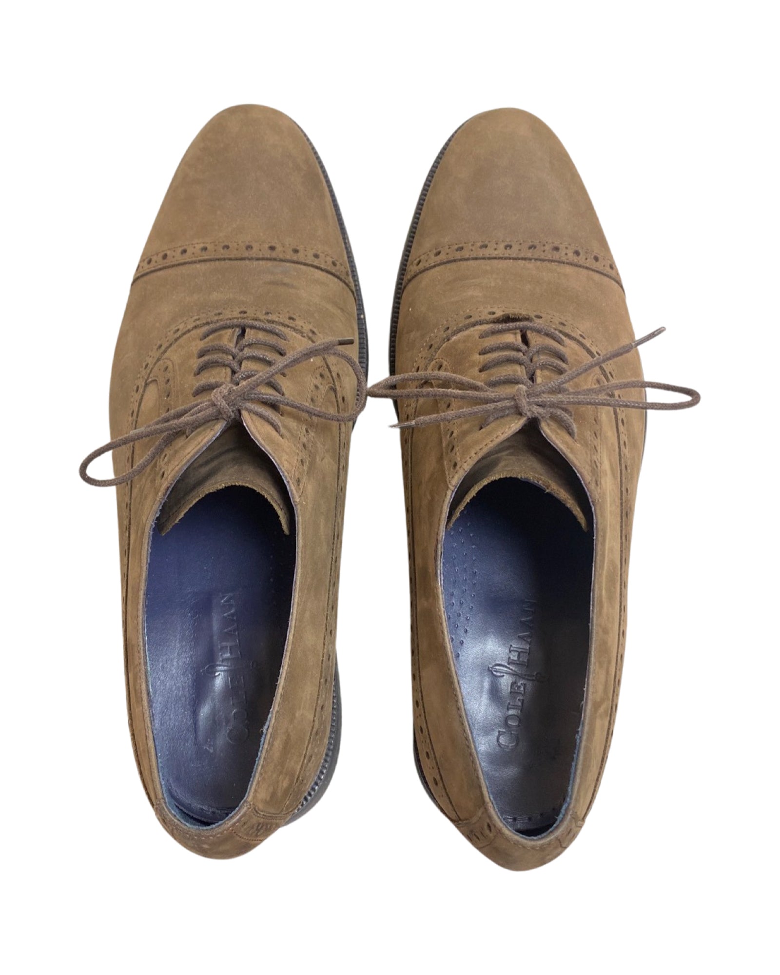 MENS COLE HAAN STANTON CAP OXFORD DRESS SHOES SIZE 11.5 BROWN