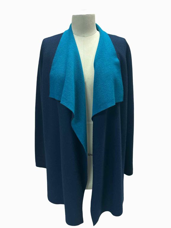 ST JOHN COLOR BLOCK OPEN CARDIGAN SIZE: SMALL