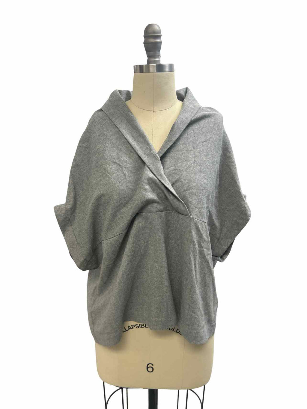 GALLEGO DESPORTES GARMENTORY 100% WOOL OVERSIZED SHAWL COLLAR BOXY TOP SIZE:S