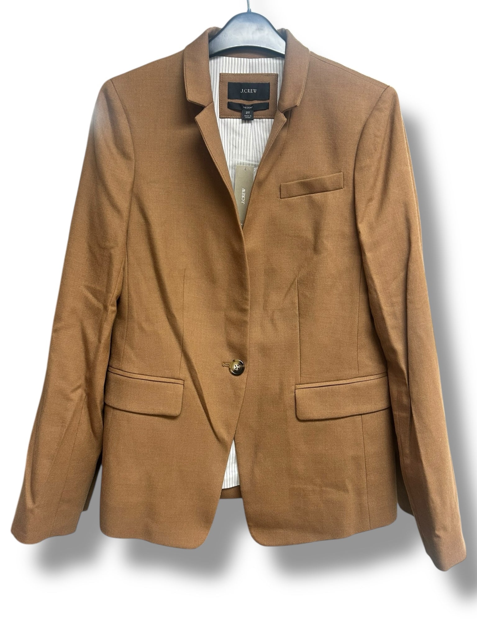 NWT J.CREW REGENT WOOL BLEND CAMEL COLOR BLAZER SIZE 2 TALL
