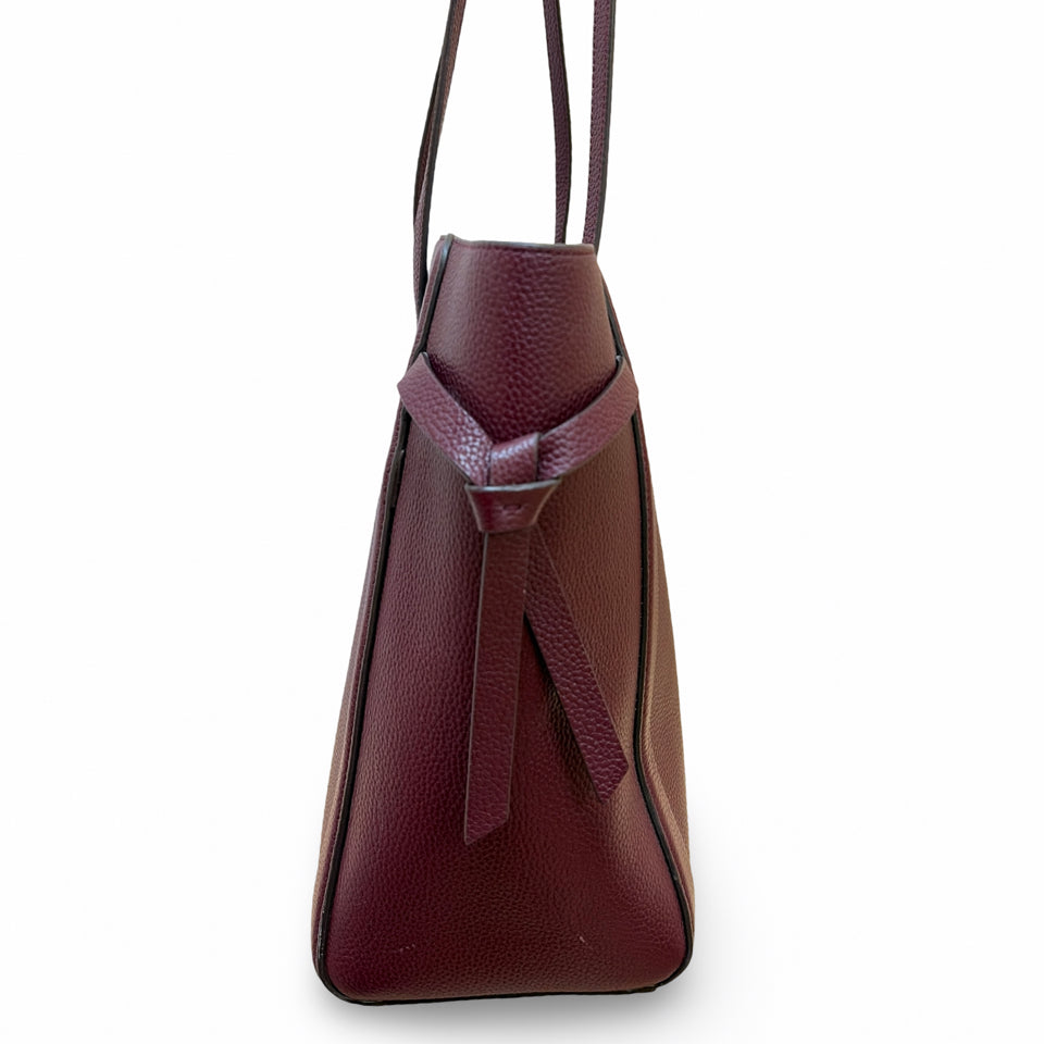 KATE SPADE KNOTT LARGE PEBBLED LEATHER TOTE IN GRENACHE