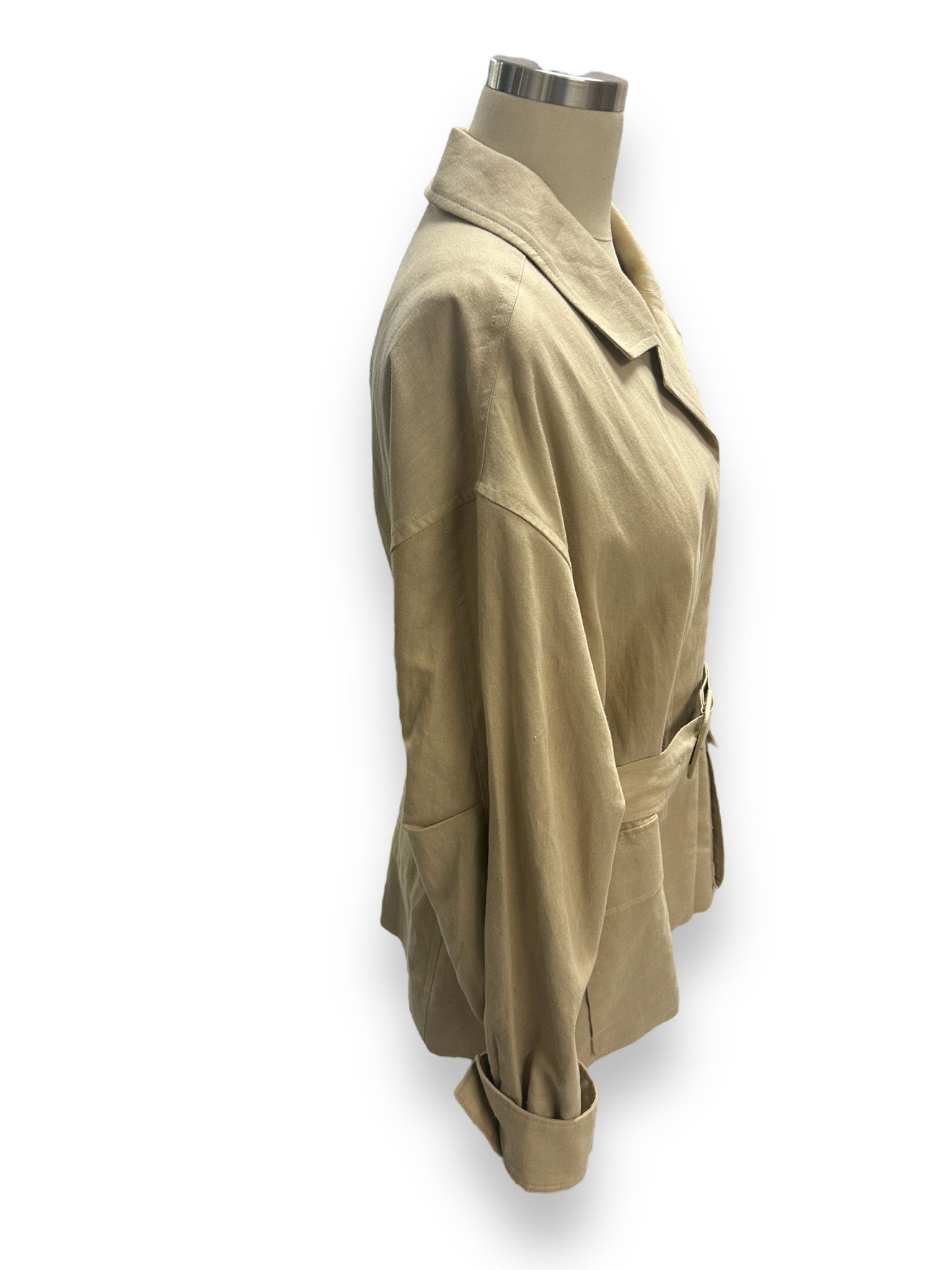 NEW! COS BELTED UTILITY JACKET TAN KHAKI SIZE LARGE