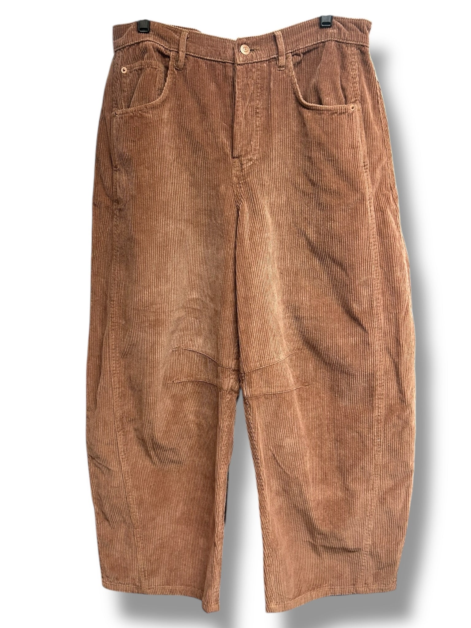 NWT WE THE FREE GOOD LUCK CORDUROY BARREL PANTS GINGER ROOT SIZE 29