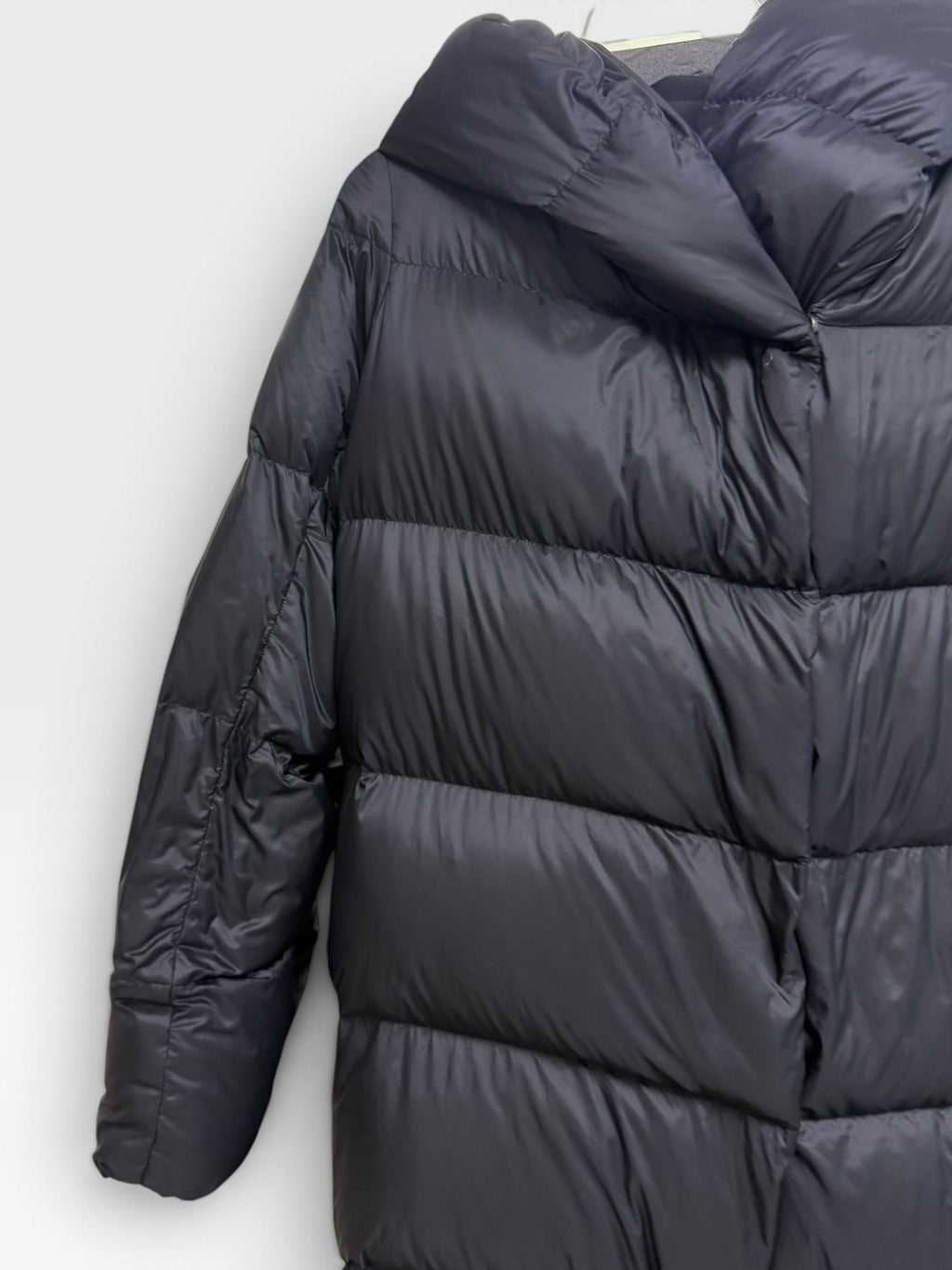 LULULEMON CLOUDSCAPE LONG PUFFER HOOD GOOSE DOWN FILL BLACK COAT SIZE 8
