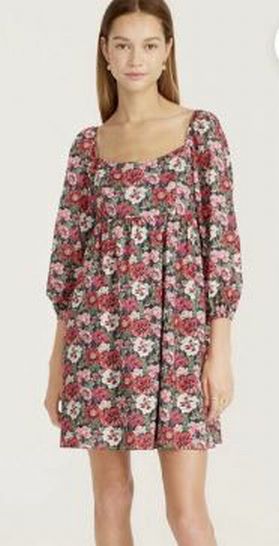 JCREW LIBERTY FABRIC AMELIE PUFF SLEEVE MINI DRESS SIZE 6