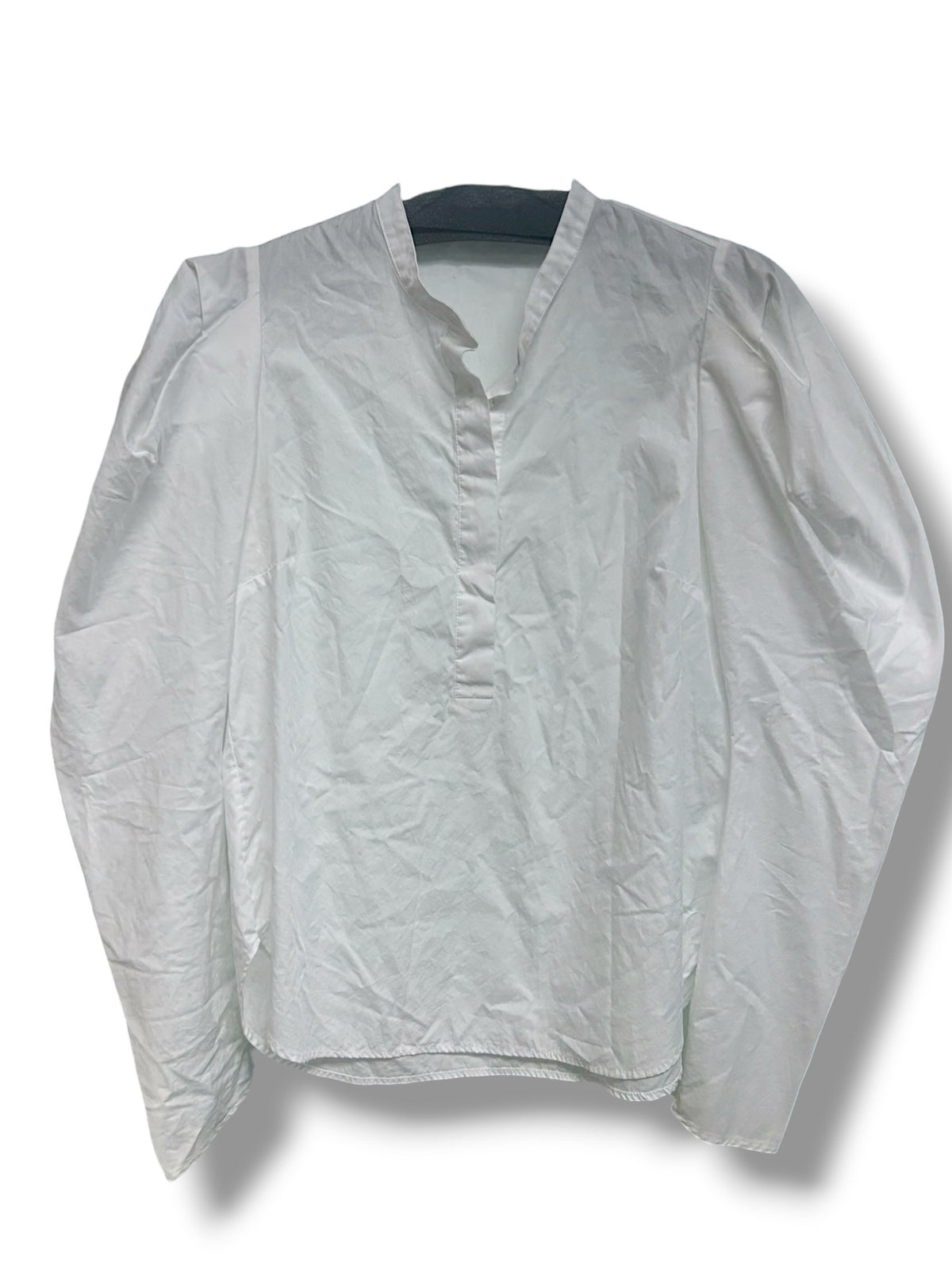 A.L.C. HUDSON PUFF LS MANDARIN COLLAR 1/2 BUTTON COTTON BLOUSE SIZE 4