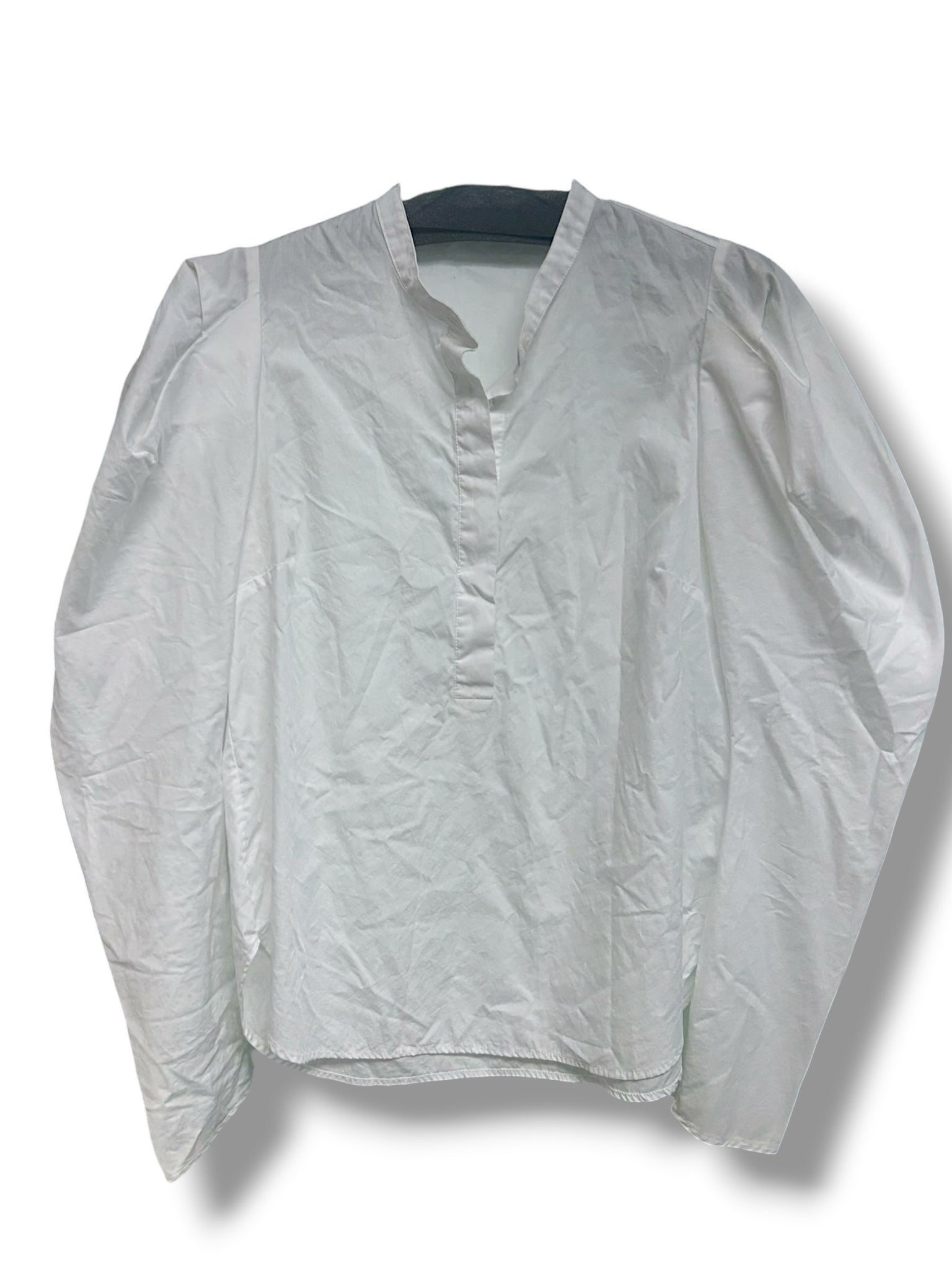 A.L.C. HUDSON PUFF LS MANDARIN COLLAR 1/2 BUTTON COTTON BLOUSE SIZE 4