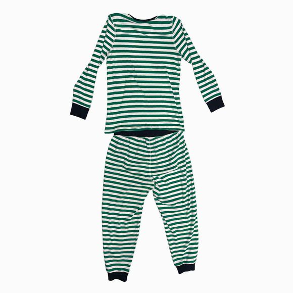 JCREW NWT! HOLIDAY STRIPED GREEN/WHITE PAJAMA SET SIZE L