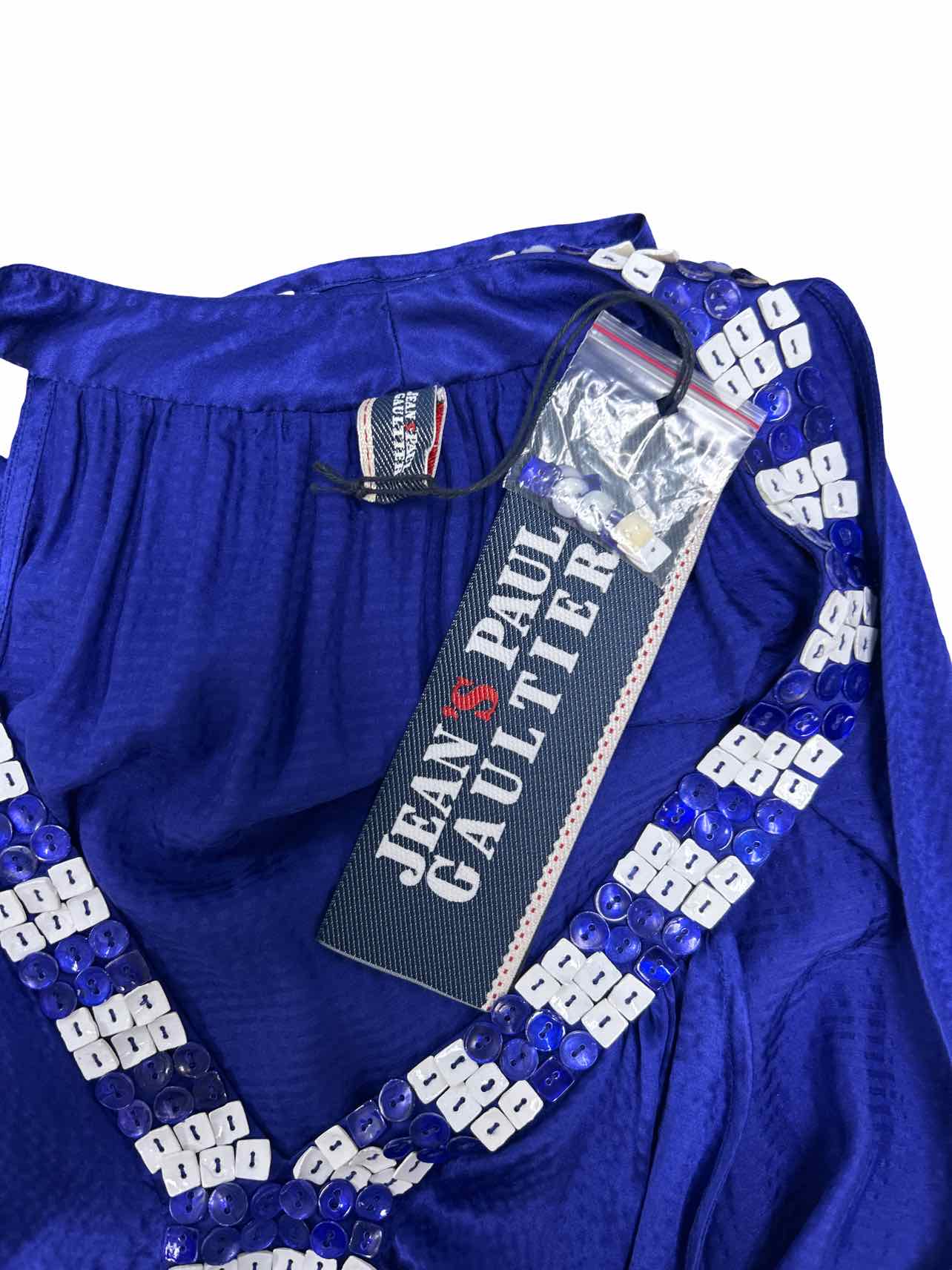 JEAN PAUL GAULTIER NWT Y2K CAPE BRETON SILK BEADED GOING OUT TOP SIZE: M