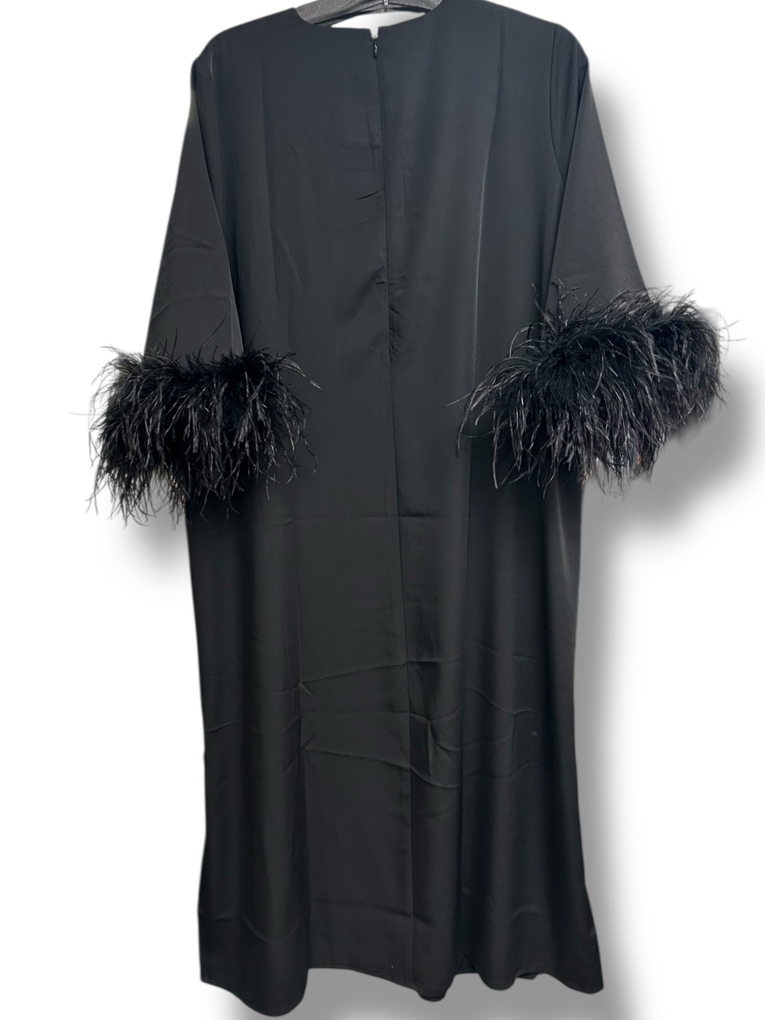 NWT TUCKERNUCK JAMIE BLACK  FEATHER MIDI DRESS SIZE XXLARGE