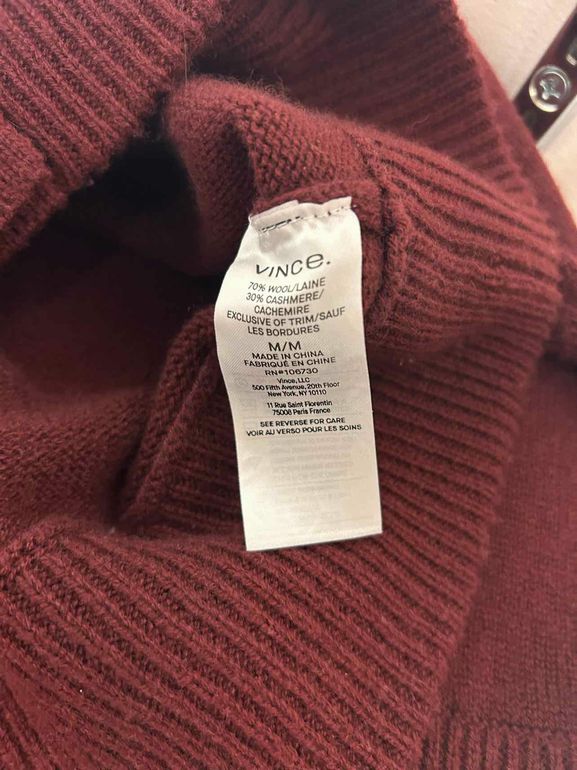 VINCE BOXY WOOL AND CASHMERE CARDIGAN SIZE: M