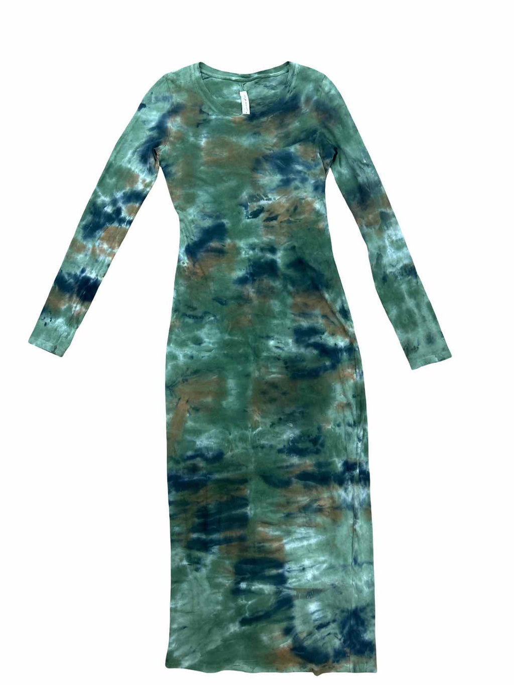 RAQUEL ALLEGRA FITTED LONG SLEEVE LAYERING DRESS IN ARMY CAMO TYE DYE SIZE: 0