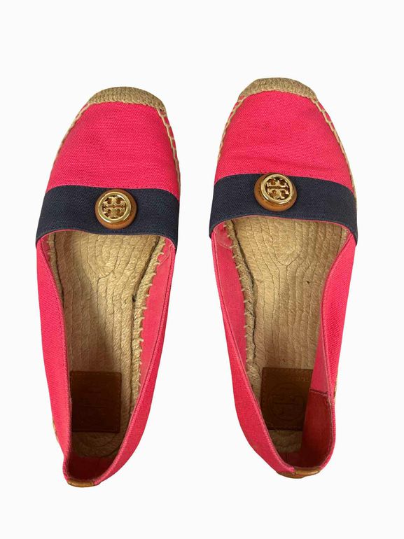 TORY BURCH CANVAS ESPADRILLES SIZE: 8