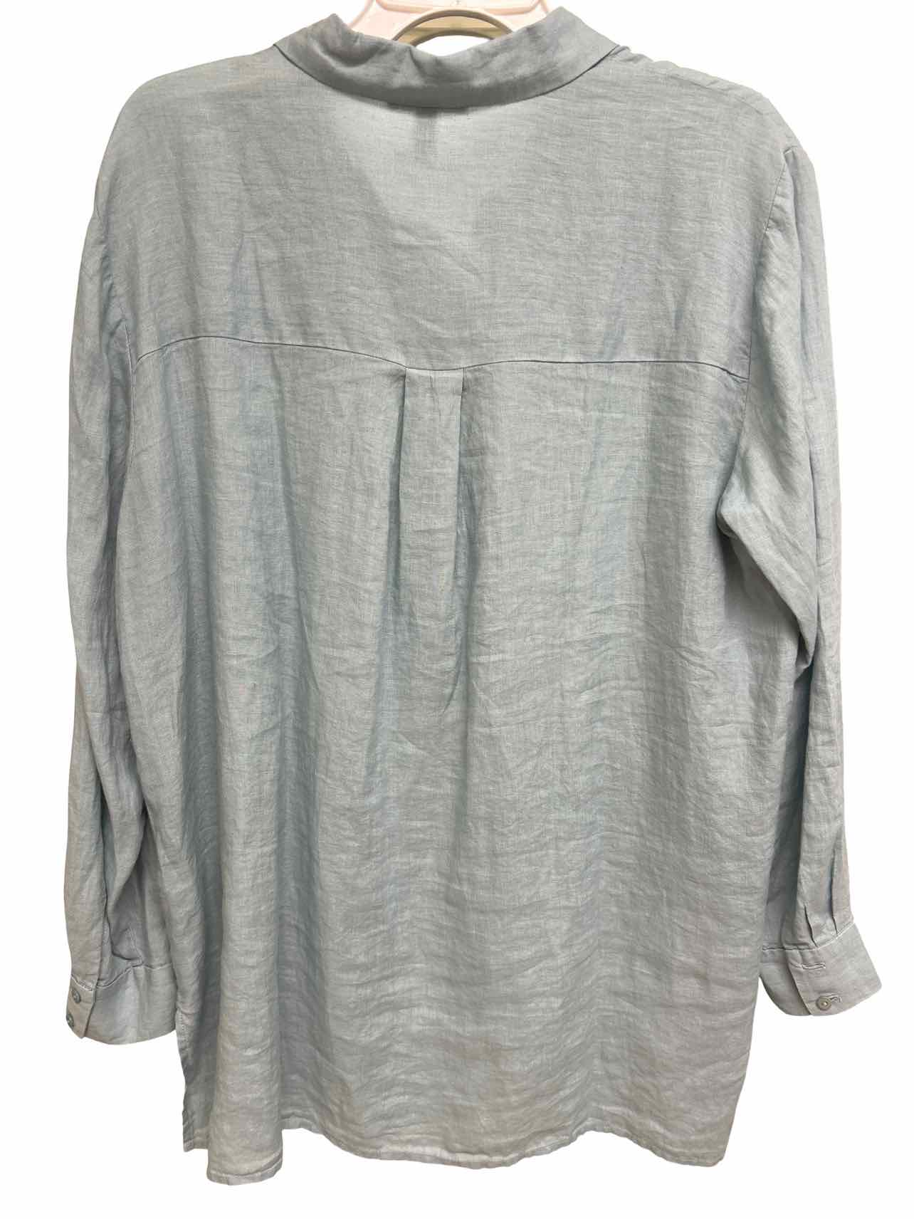 EILEEN FISHER ORGANIC LINEN BUTTON TUNIC SIZE: L