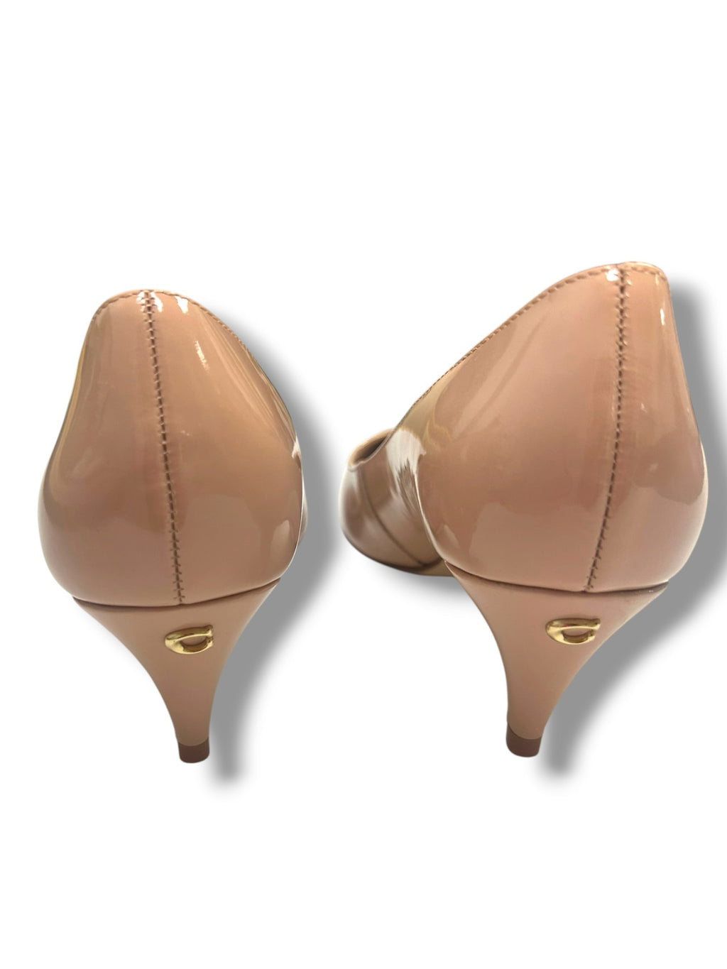 NIB COACH SLOANE PATENT LEATHER KITTEN HEEL PALE BLUSH SIZE 8