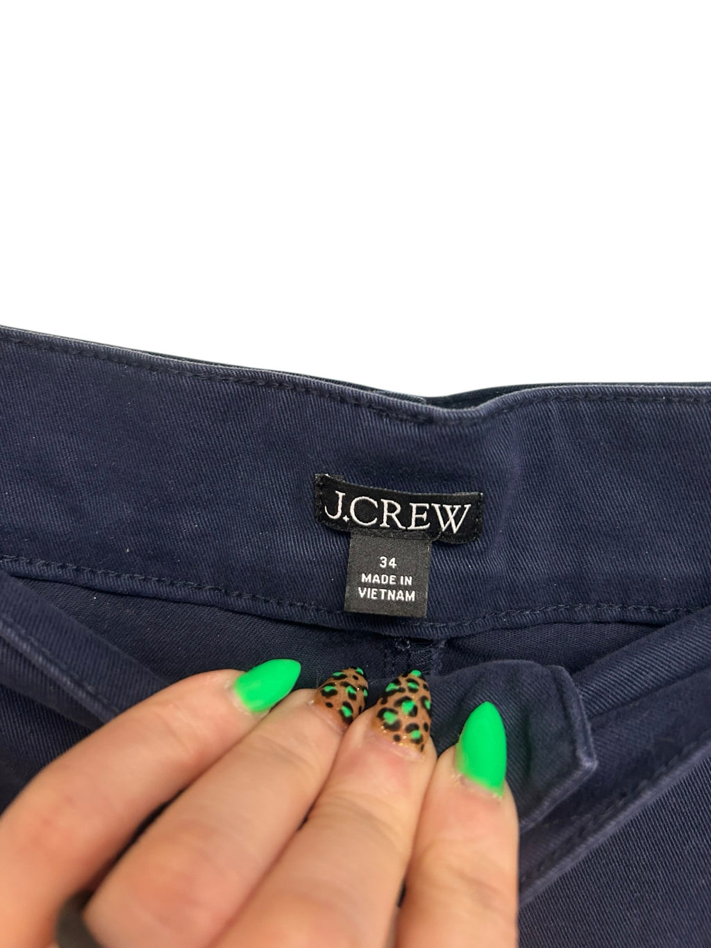 JCREW SAILOR SLIM WIDE LEG CHINO PANTS NAVY  SIZE 34