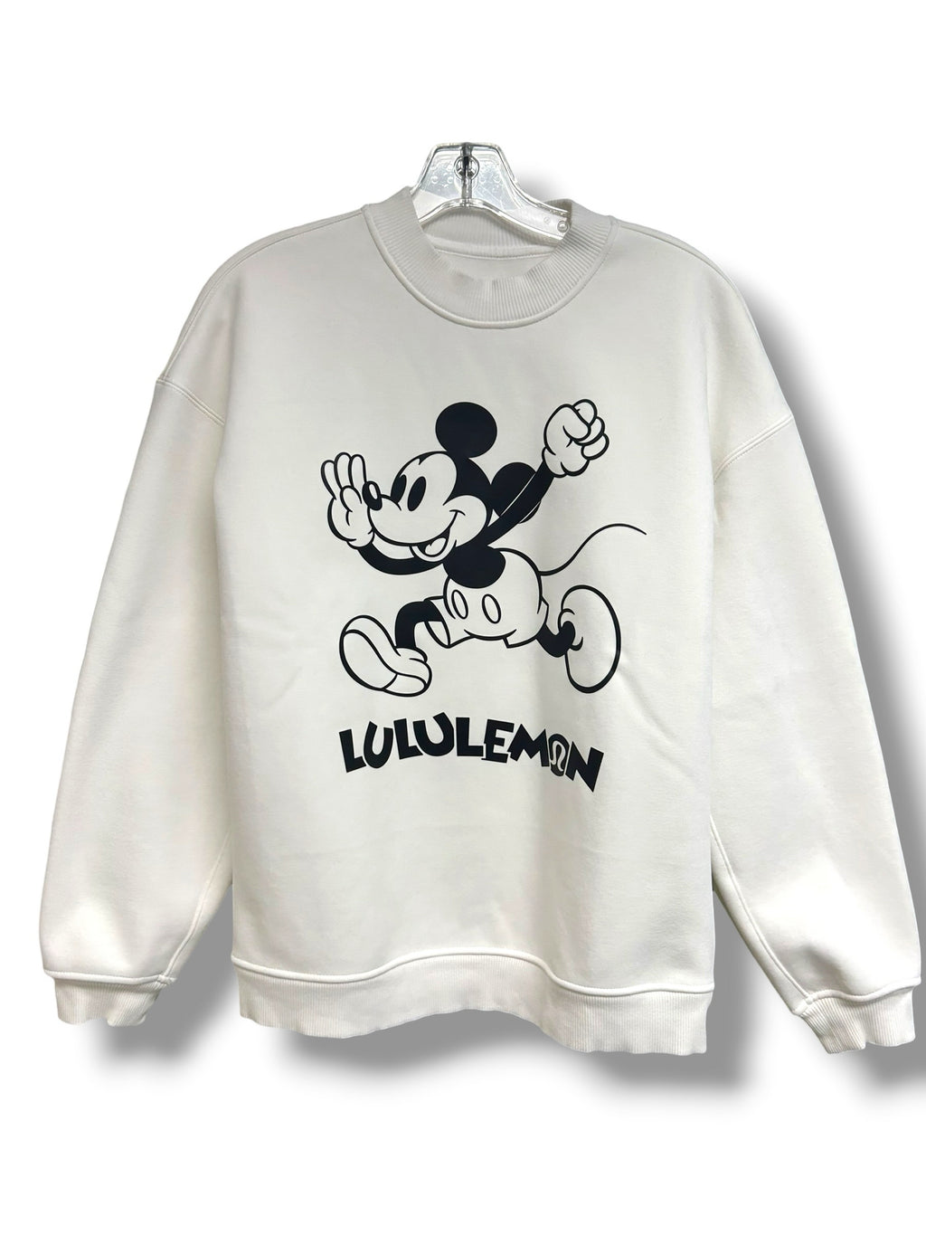 DISNEY X LULULEMON MICKEY MOUSE FLEECE OVERSIZE CREWNECK WHITE