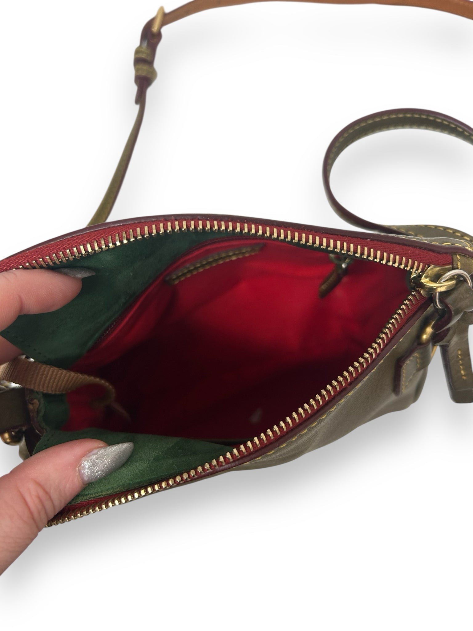 DOONEY AND BOURKE  OLIVE FLORENTINE MINI CROSSBODY