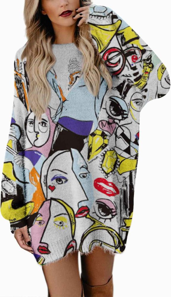 YESNO NWT LAGENLOOK POP ART TUNIC SIZE: 3XL