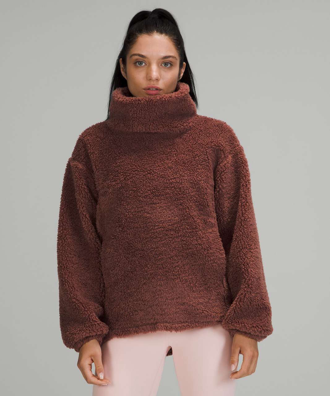 LULULEMON MAUVE WARMTH RESTORE FUZZY PULLOVER SIZE 8