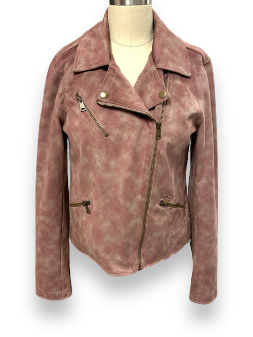 ANTHROPOLOGIE LUCY TIE DYE MOTO JACKET PINK SIZE SMALL
