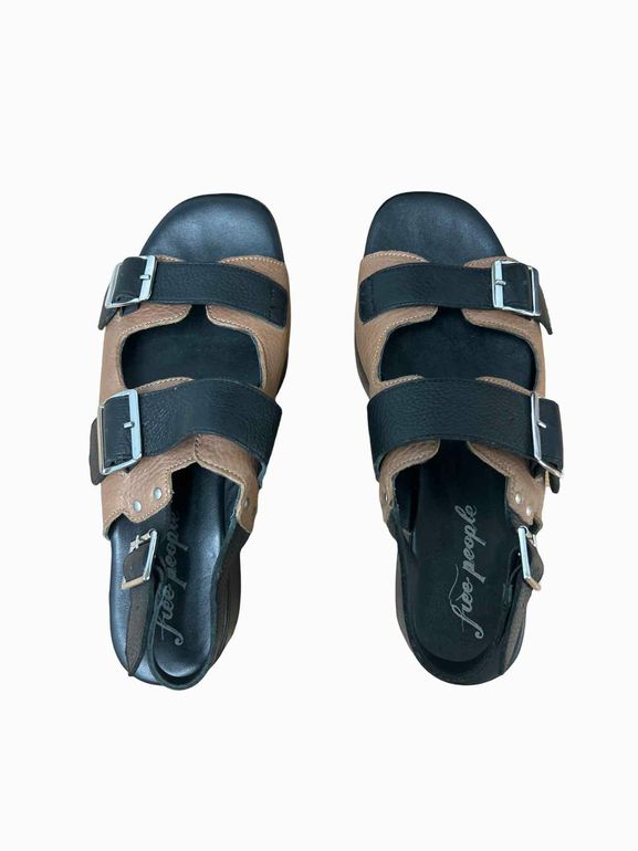 FREE PEOPLE FOLLOW YOUR OWN PLATFORM SANDAL BLACK/BROWN 40