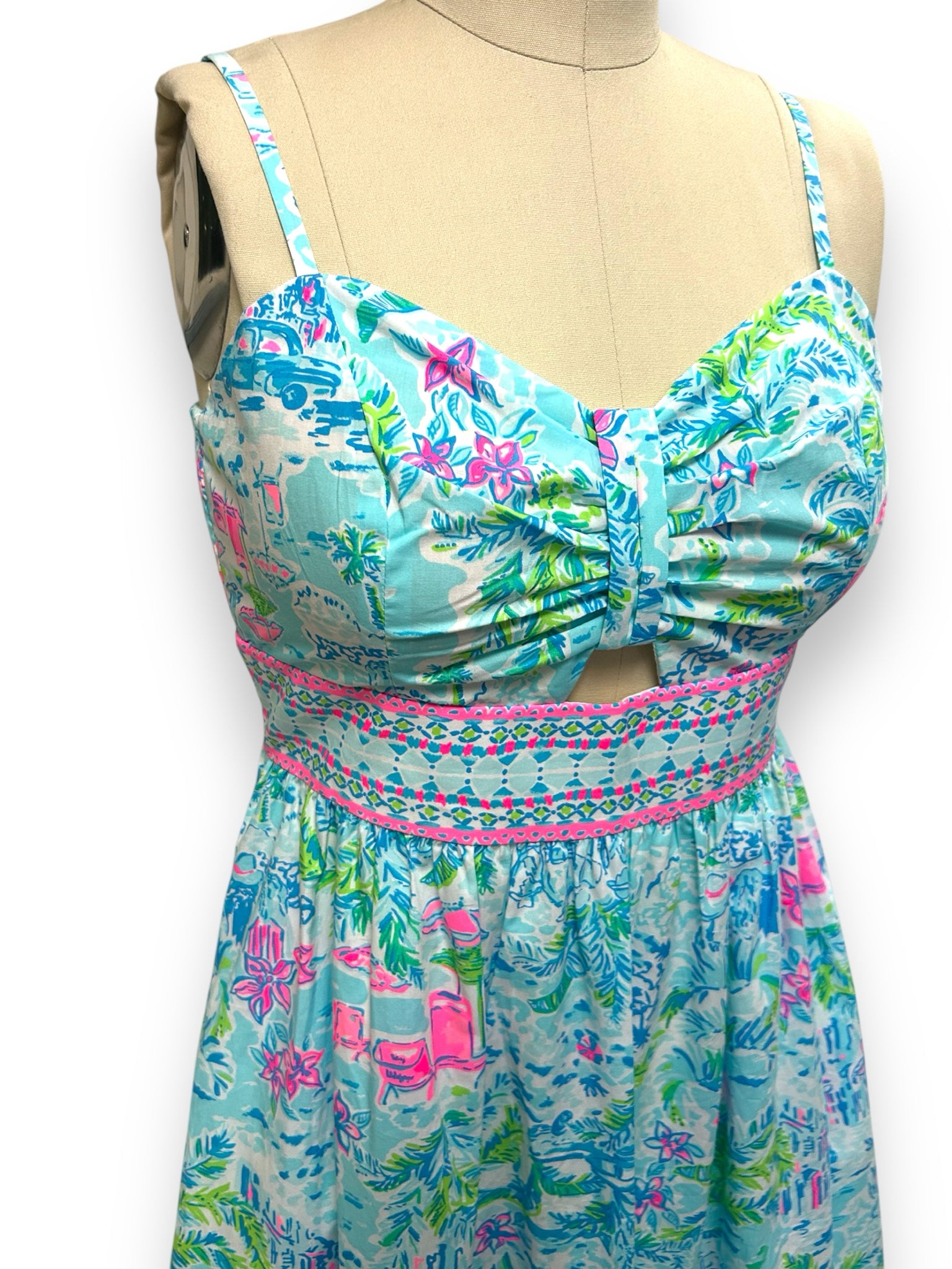 LILLY PULITZER KAITLYN DRESS IN WHAT A LOVELY PLACE MULTI SIZE 2