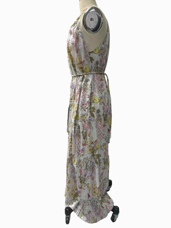RAQUEL ALLEGRA HALTER MIDI DRESS GARDEN PRINT SIZE: 00