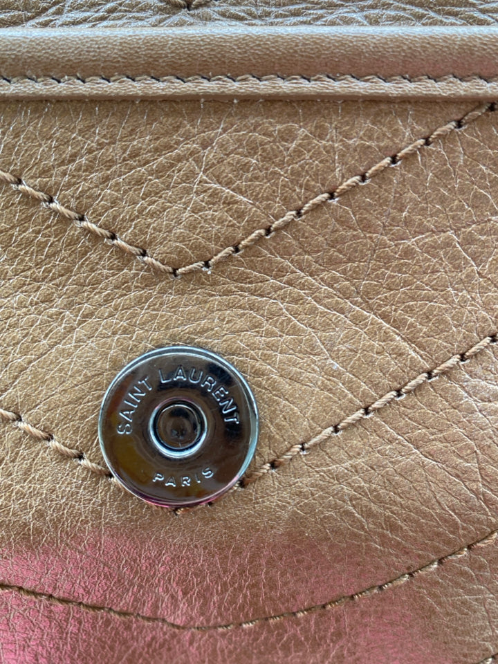 YVES SAINT LAURENT MEDIUM NIKI VINTAGE LEATHER SHOULDER BAG IN TAN