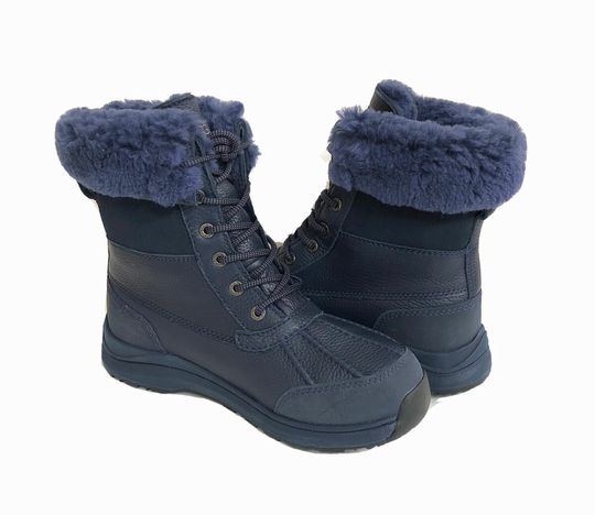 UGG ADIRONDACK III VELVET CROC NAVY SNOW BOOT SIZE 10