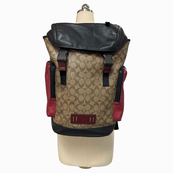 COACH SIGNATURE RANGER BROWN/RED BACKPACK