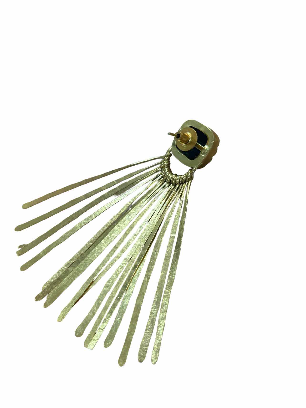 ACUS LORETO GOLD PLATED BLACK STONE STATEMENT EARRINGS