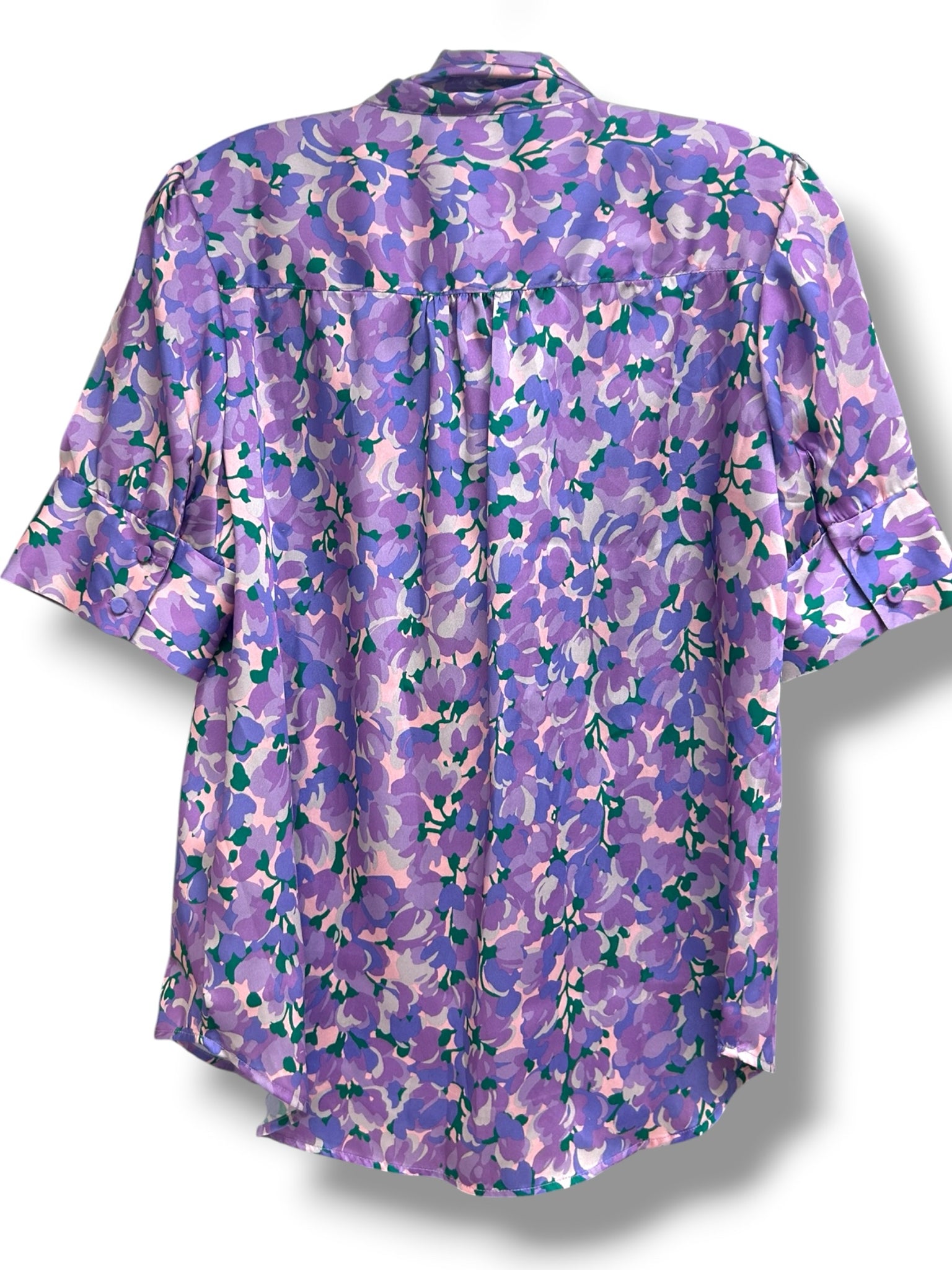 NWT J.CREW CCOLLECTION TIE NECK RATTI LILACE PURPLE FLORAL BLOUSE SIZE SMALL