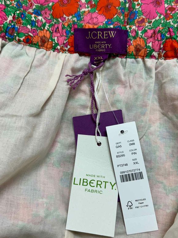 JCREW LIBERTY MEADOW SONG PINK TIERED MINI MULTI-COLOR SKIRT SIZE XXL