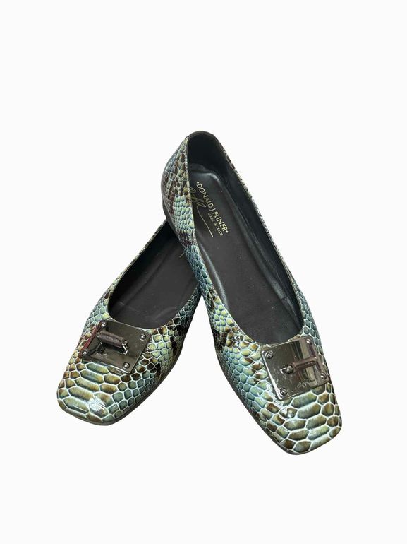 DONALD PLINER ANA PYTHON SLIP ONS SNAKESKIN 9.5