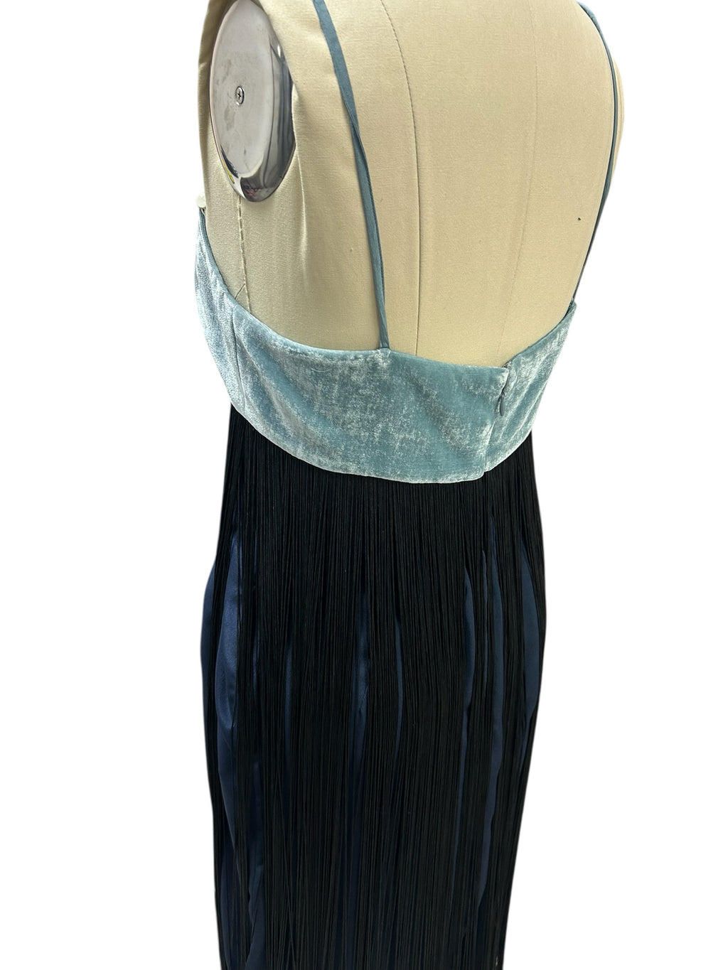 Rebecca Taylor Womens Silk Fringe Midi Dress Blue 12