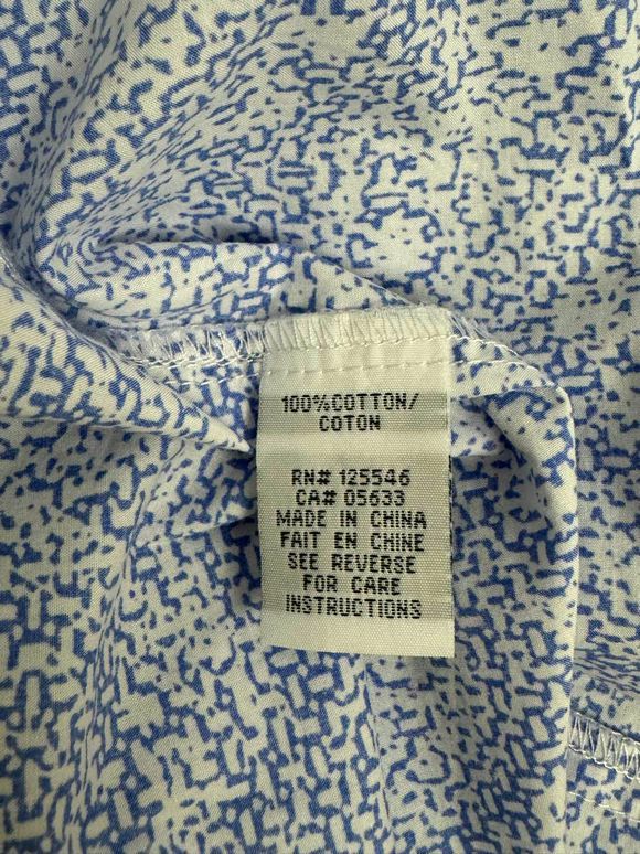 HABITAT ESCAPE PRINT BUTTON DOWN COLLARED BLUE/WHITE TUNIC SIZE XL