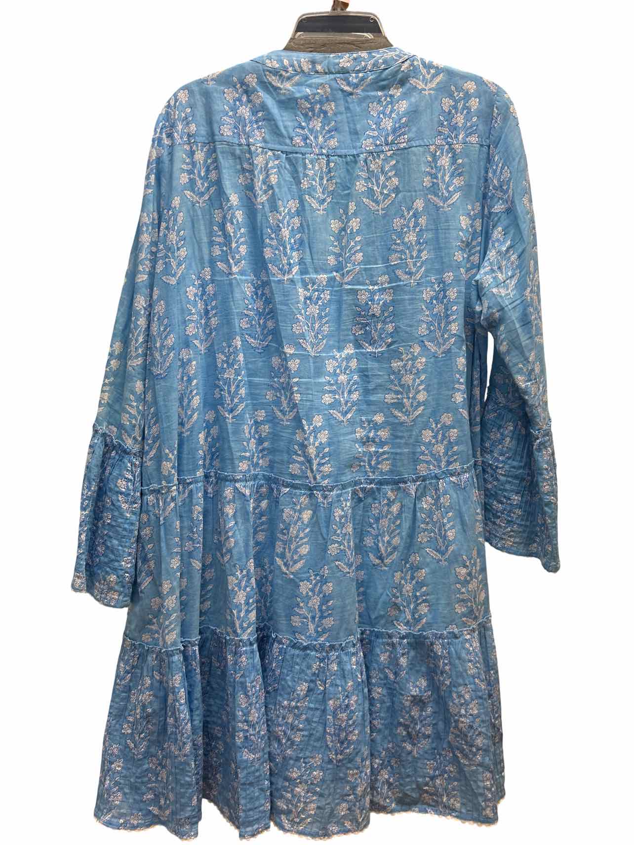 JULIET DUNN FLORAL BOHO SPLIT NECK TIERED DRESS SIZE: XL