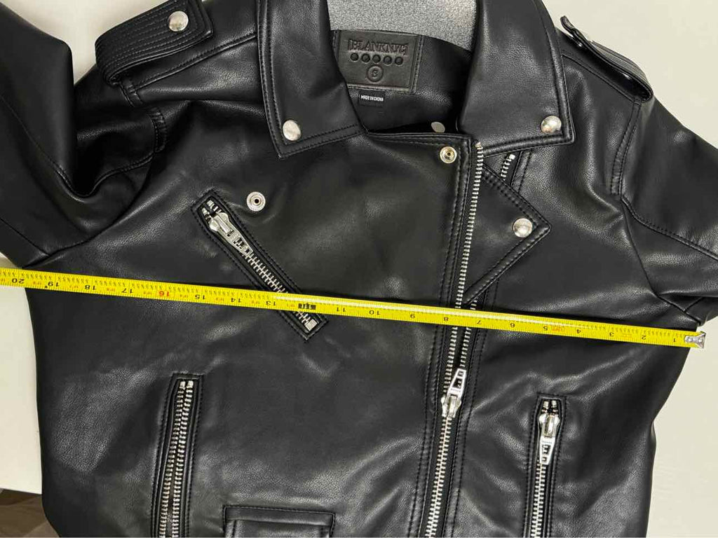 BLANK NYC VEGAN LEATHER MOTO BLACK JACKET SIZE S