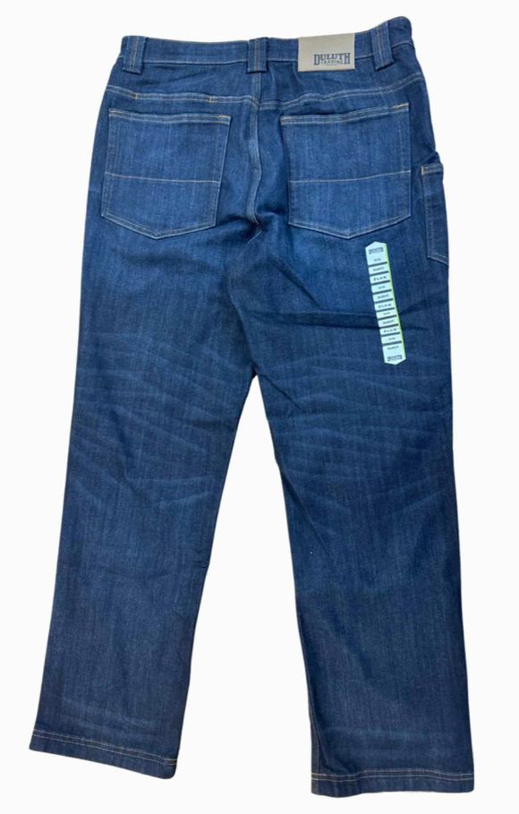 DULUTH TRADING NWT! BALLROOM DOUBLE FLEX RELAXED FIT DENIM JEANS SIZE 34/30