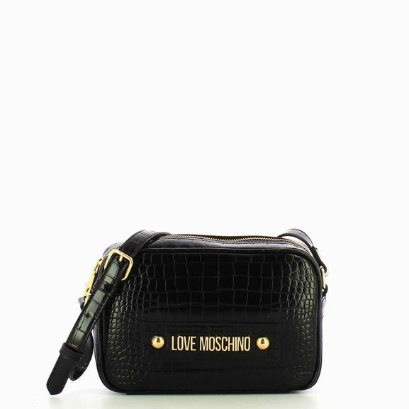 MOSCHINO FAUX LEATHER CROC CROSSBODY