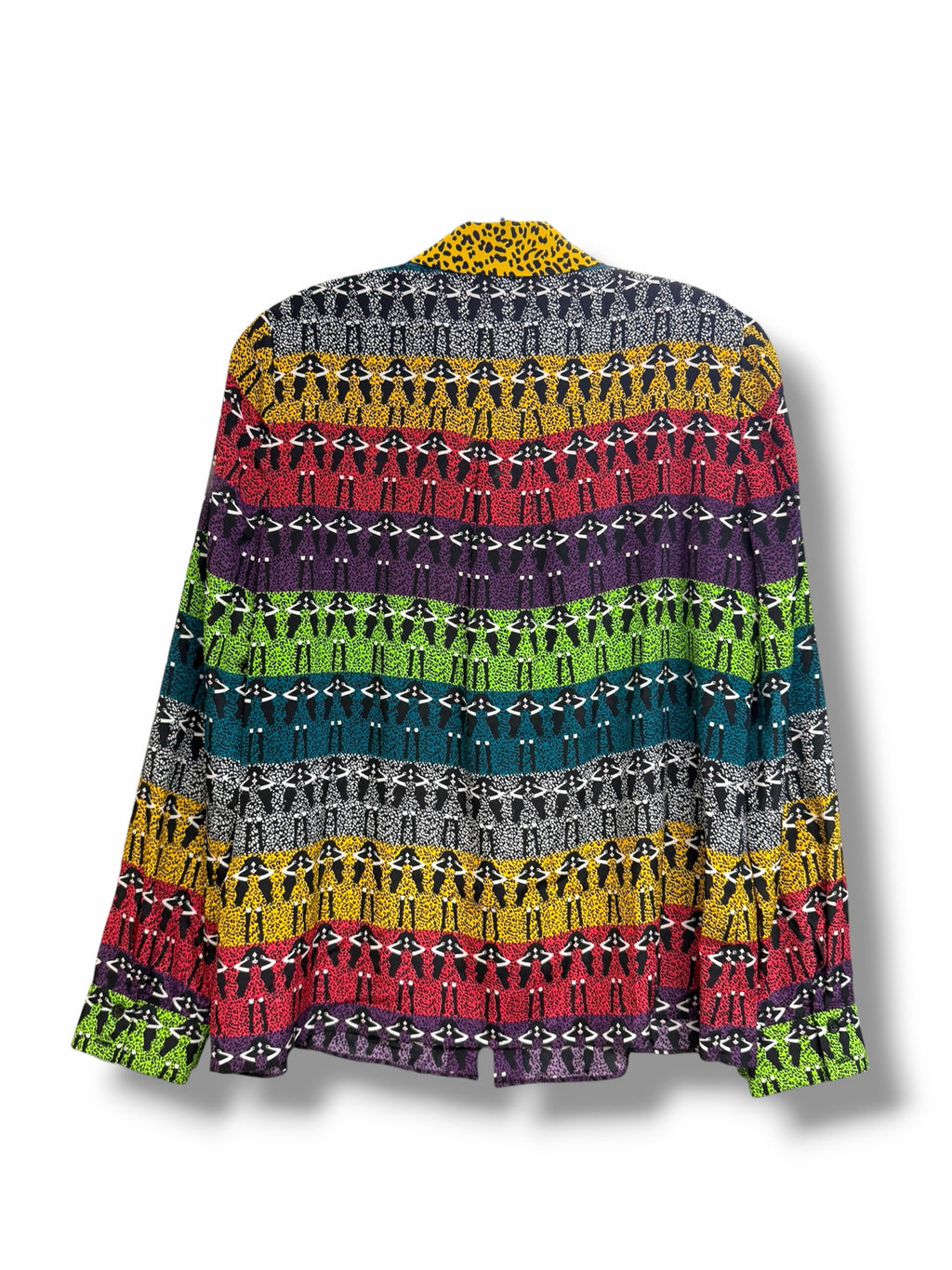 ALICE & OLIVIA WILLA OMBRE STACE FACE SILK BUTTON DOWN BLOUSE SIZE MEDIUM