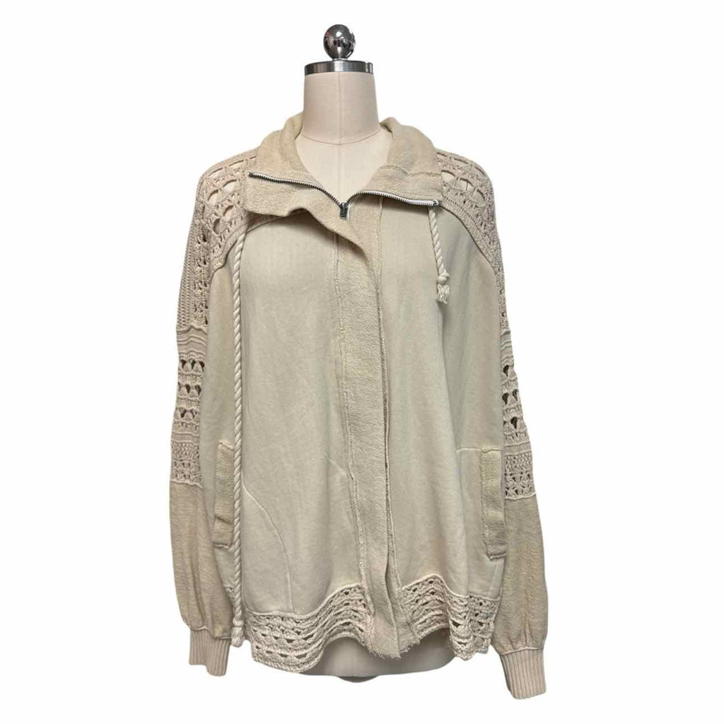 FREE PEOPLE DUNE BUG CREAM CARDIGAN SIZE S