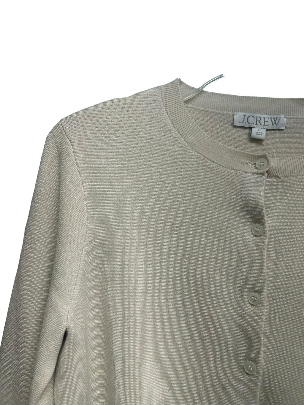 NWT J.CREW LYOCELL CREAM CREW KNIT BUTTON FRONT CARDIGAN SIZE LARGE