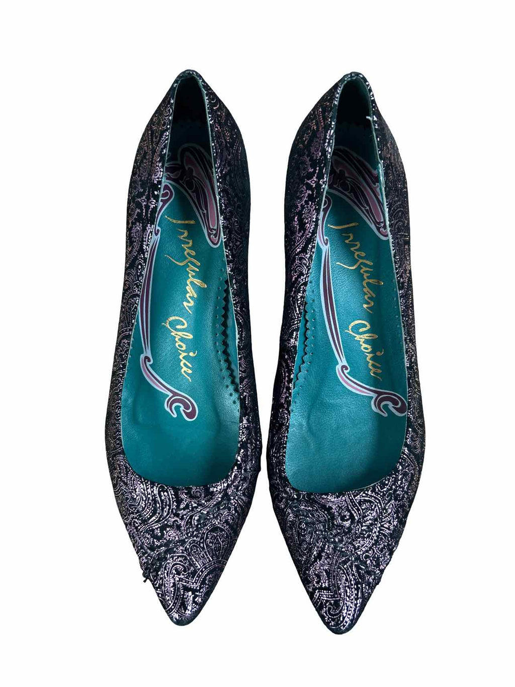 IRREGULAR CHOICE PAISLEY KITTEN HEELS SIZE: 39.5