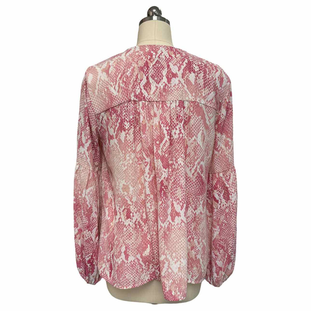 CABI 5708 BETHANY PINK SNAKE PRINT BLOUSE SIZE M
