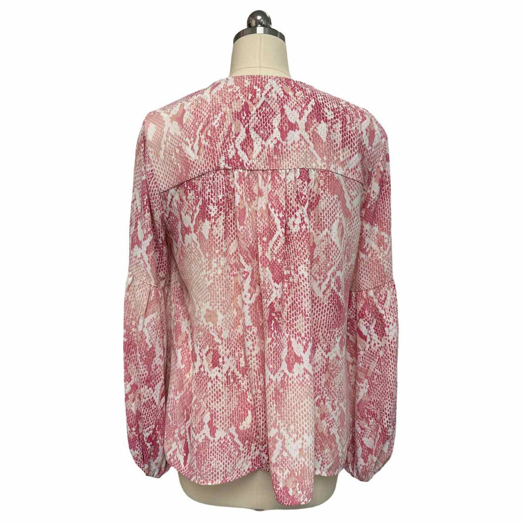 CABI 5708 BETHANY PINK SNAKE PRINT BLOUSE SIZE M